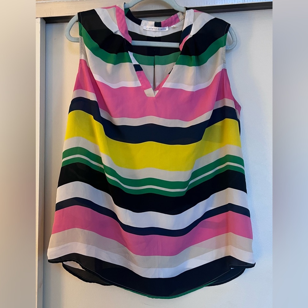 Violet & Claire Multicolor Striped Blouse